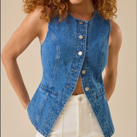 Altar'd State Tops - Altar'd State Denim Blue Sleeveless Top